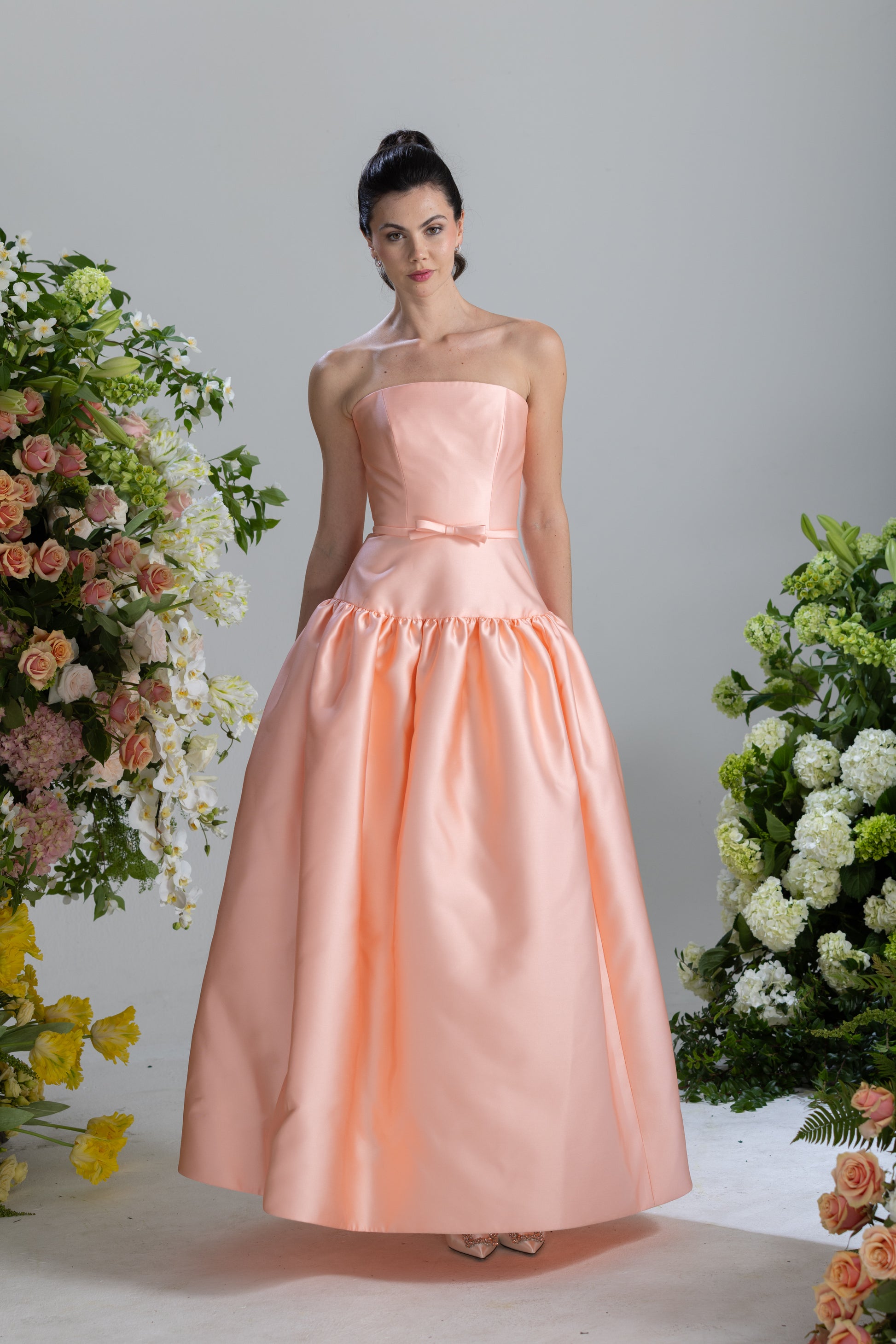 studio bridesmaid dresses Studio Design 4513 Midi Off-the-shoulder Bridesmaid Dress In Oyster
