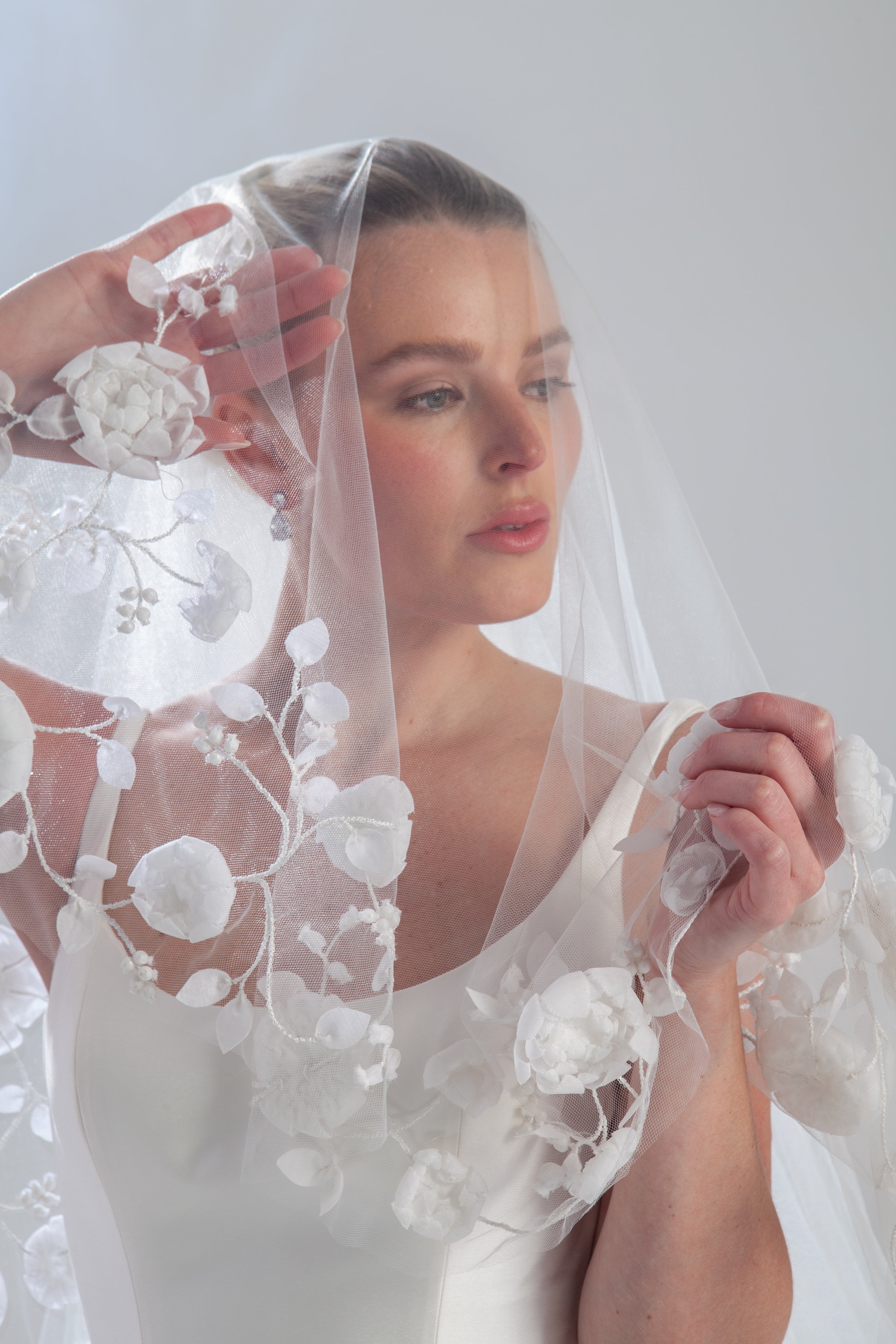 Climbing Camellia and Lily of the Valley Veil